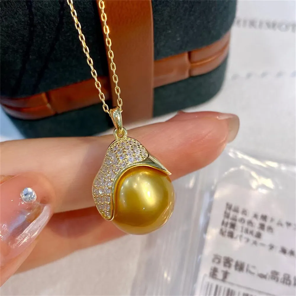 

DIY аксессуары из жемчуга S925 Стерлинговое Серебро Подвеска искусственная серебряная подвеска-консилер ожерелье с бусинами 11-13 мм