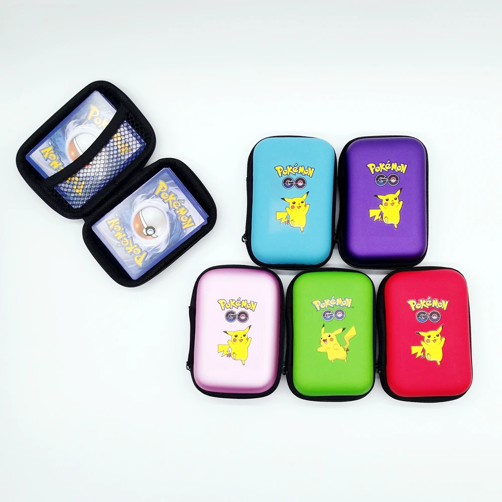 

50 Capacity Cards Holder Pokemon Cards Covers Album Hard Case Pikachu Vmax GX EX Pokmon Card Storage Box Card Book Earphone Box