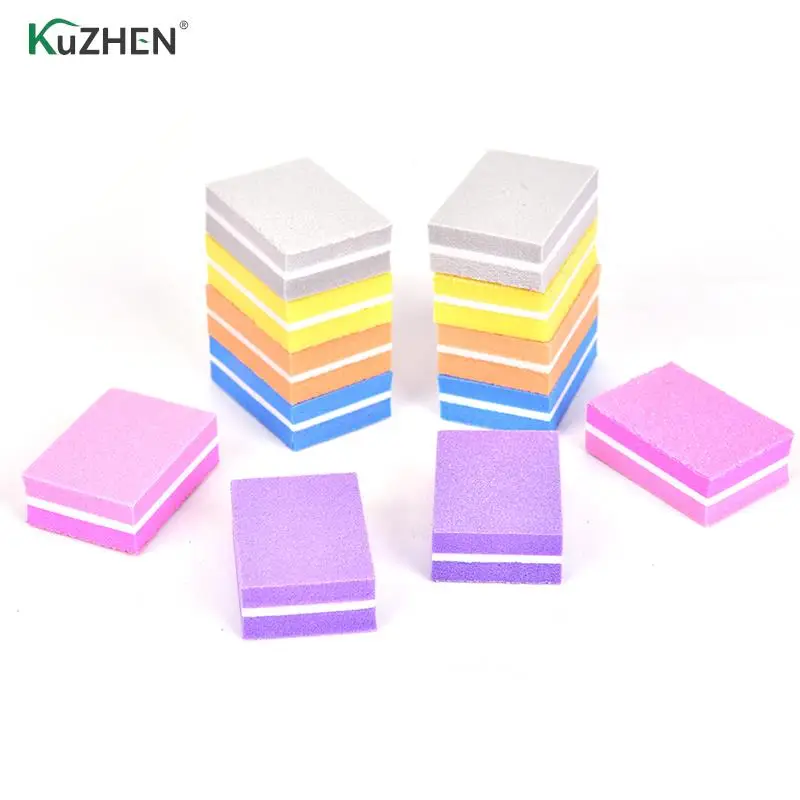 

20pcs Mini Double Sided Pedicure Manicure Small File Nail Sponge Nail File Buffer Block Buffing Sanding Professional Nail Tools