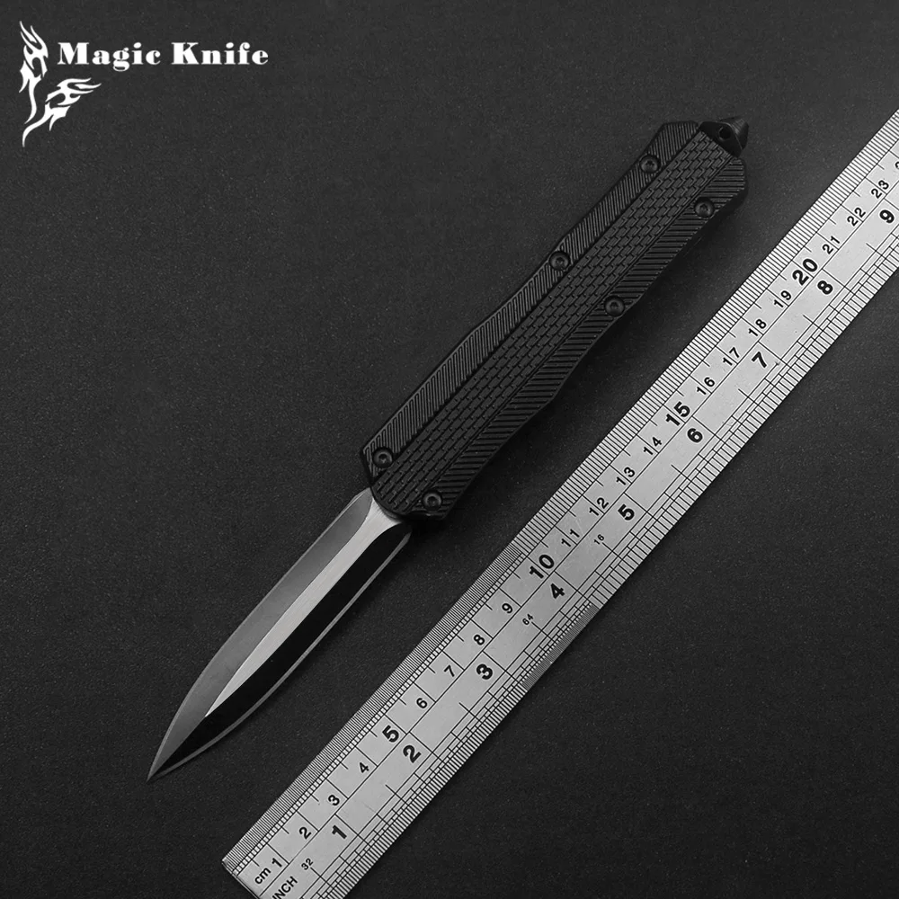 

Magic Heavy Knife Tactical Military Outdoor OTF Survival 440 Blade Zinc-Aluminum Alloy Non-Slip Handle EDC Multifunctional Tools