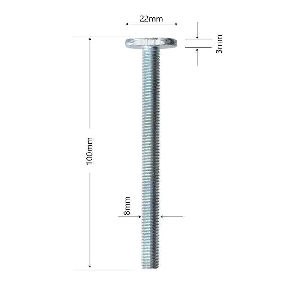 

4 Set T-screw T Slot M8x100mm T-Slider Bolt With Thumb Knob For Miter Track T-Track Woodworking Tools Accessories