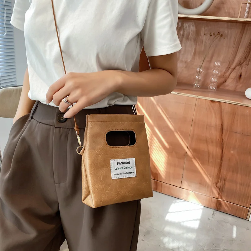 

Модная Бумажная Сумка, стильные кошельки и сумочки для женщин, клатч, новая сумка через плечо, маленькая дизайнерская сумка, тоуты из крафт-бумаги