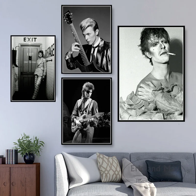 

David Bowie Rock Music Band Singer Star Posters And Prints Wall Pictures For Living Room Abstract Decorative Home Decor Plakat