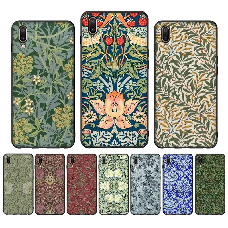 

William Morris Strawberry Thief Design Phone Case for Vivo Y91C Y11 17 19 17 67 81 Oppo A9 2020 Realme c3