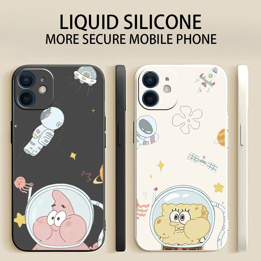 

Phone Case For iPhone 11 12 13 Pro Max 12 13 Mini X XR XS Max 7 8 Plus 6S 6 Plus SE 2020 Cute Astronaut Bob Star Silicone Cover