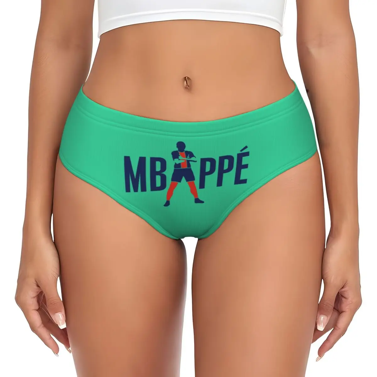Custom Womens Mbappes Soccer Brief Panties Female Breathable French KM Football Underwear Underpants