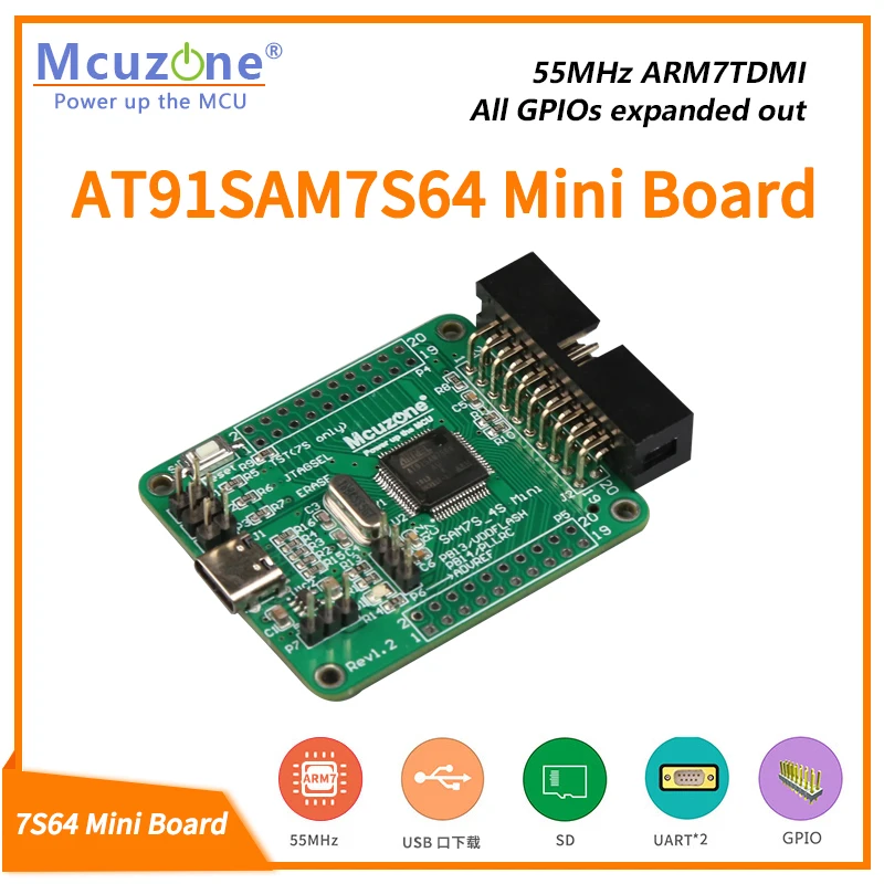 AT91SAM7S64 мини плата ARM7 SAM7S JTAG USB ATMEL микрочип