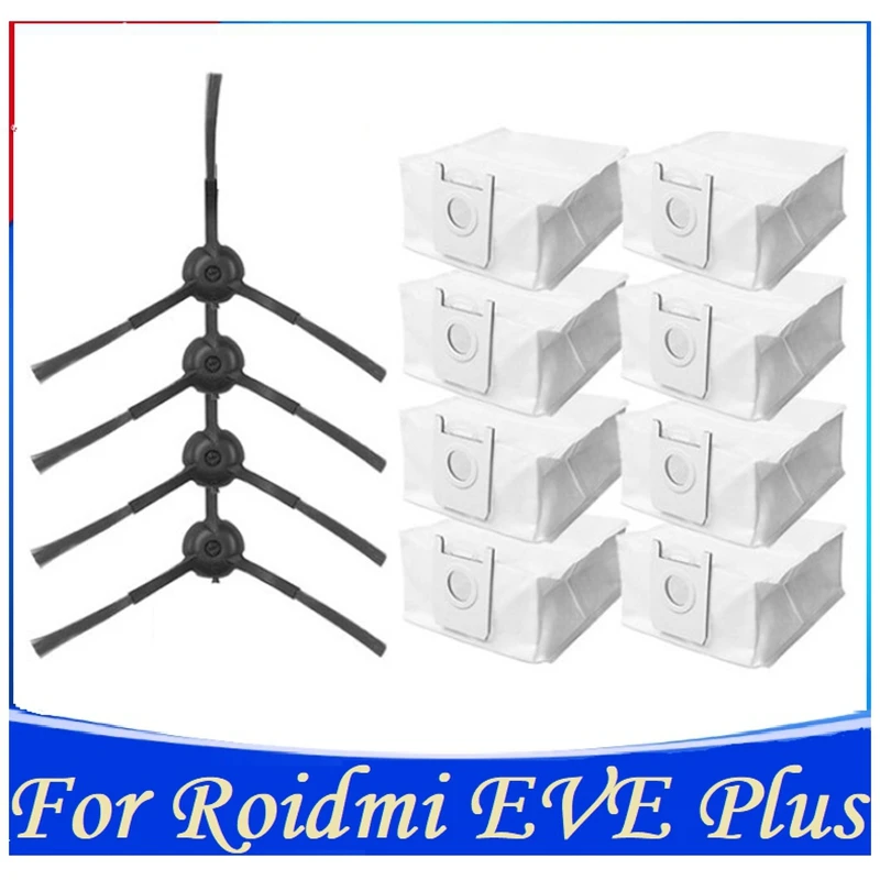 

12Pcs Replacement Spare Parts For Roidmi Eve Plus Robot Vacuum Cleaner Side Brush Dust Bag Household Cleaning