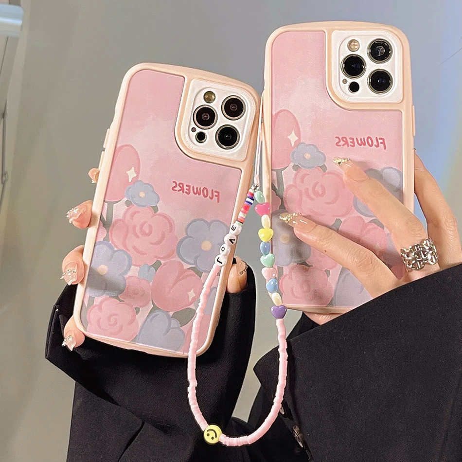 

Чехол для телефона iPhone 13 с картиной маслом и цветами для iPhone 12, 11 Pro, Max, X, XR, XS Max, овальная оболочка с высокой прозрачностью, мягкий чехол из ТПУ