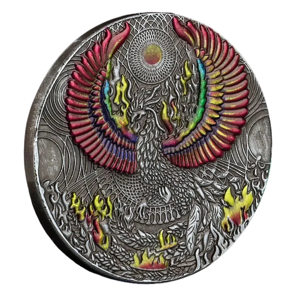 Цвет Феникса Нирвана посеребренные сувениры монеты памятные украшения для дома