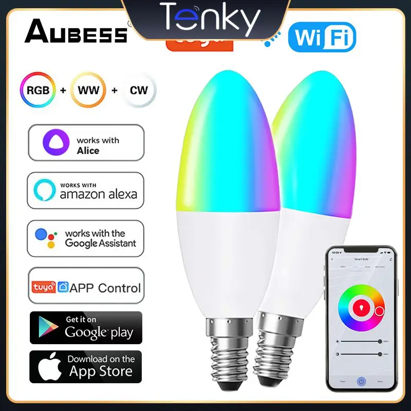 

Умная лампа Tuya с таймером и регулировкой яркости, 2/3/5 шт.