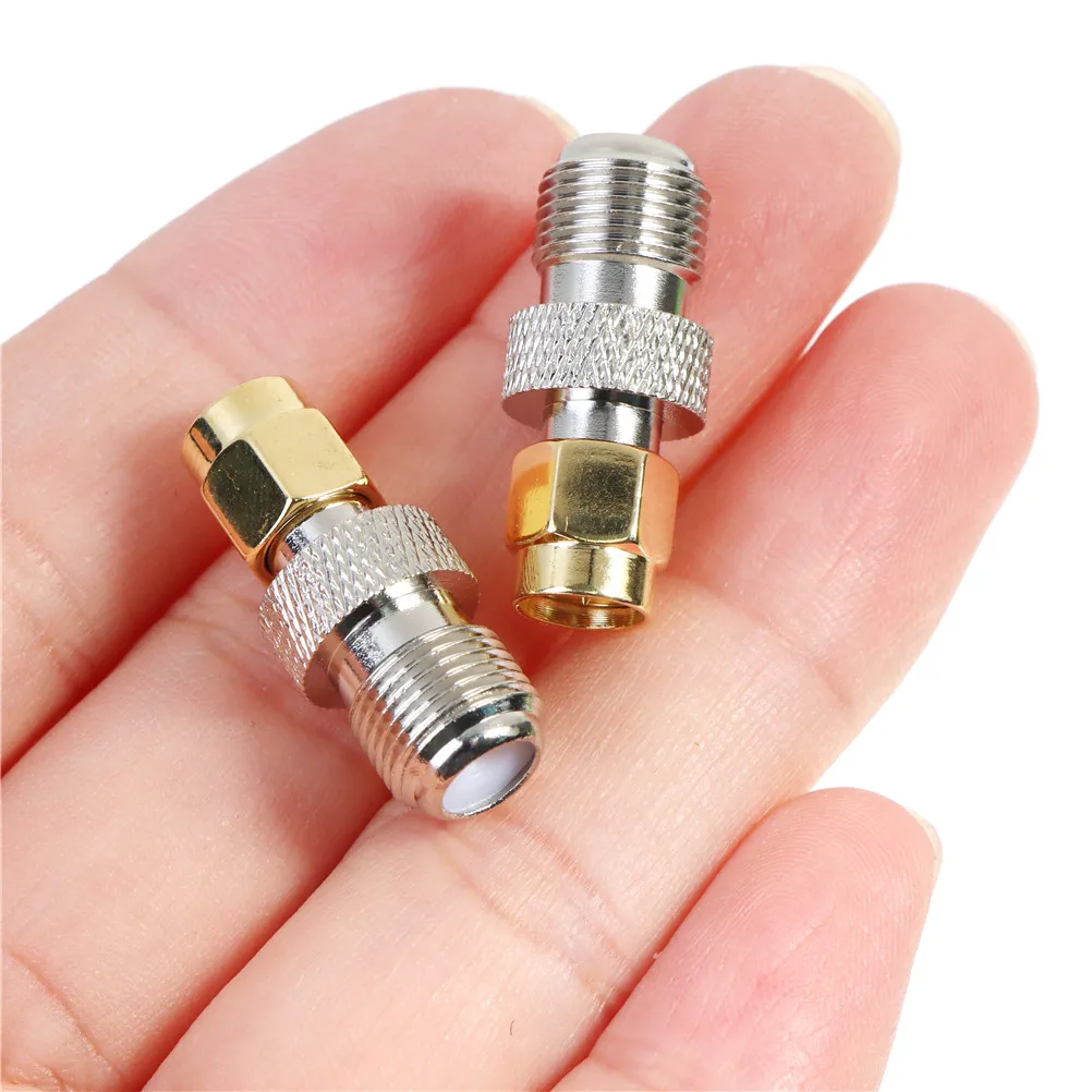 1Pcs SMA To F TV Female Male Straight Connector RPSMA To F Quick Plug Adapter Coax Connector Brass Gold Plated High Quality
