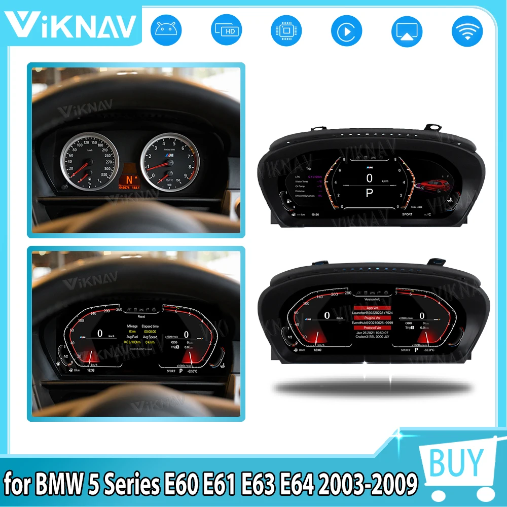 

CockPit LCD Speedometer Instrument Cluster For BMW 5 Series E60 E61 E63 E64 2003-2009 Digital Cluster Digital Dashboard Panel