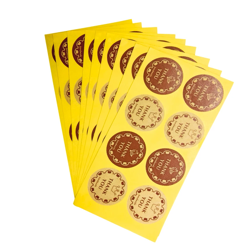 

800PCS/lot Cute Little bird Round Kraft Paper Seal Sticker Thank You Stickers Packaging Label