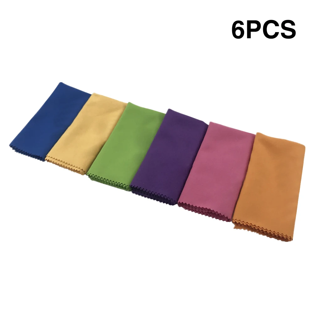 

6pcs For Musical Instrument Lightweight Reusable Microfiber Guitar Cleaning Cloth Polishing Tool Accessories Violin Piano Home