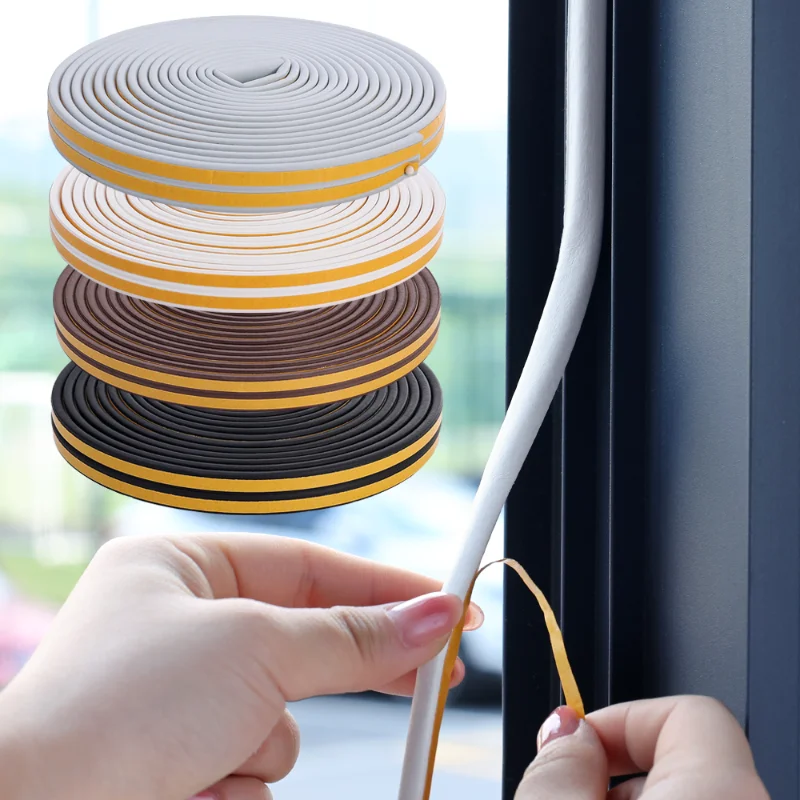 

12meters EPDM Self-adhesive Door and Window Sealing Strip Glass Window Anti-collision Rubber Strip Foam Sound Insulation