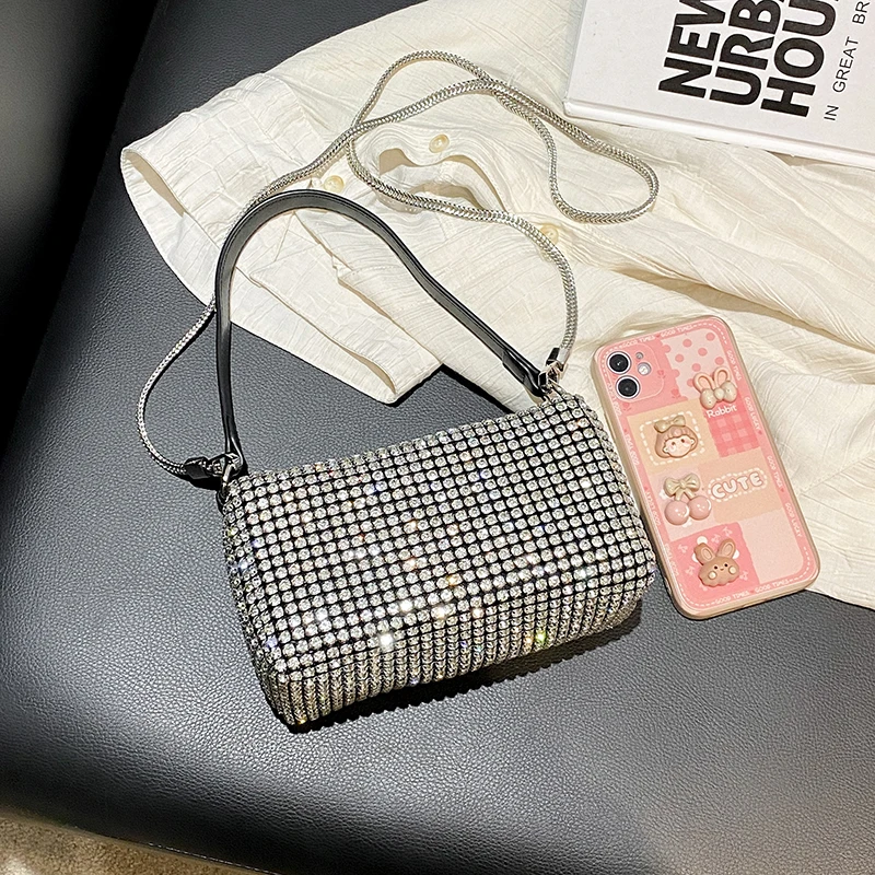 Top Luxury Brand Fashion Rhinestone Women's Bag 2023 New Chain Rhinestone Shoulder Messenger Bag Purses and Handbag Sac Gg Cc