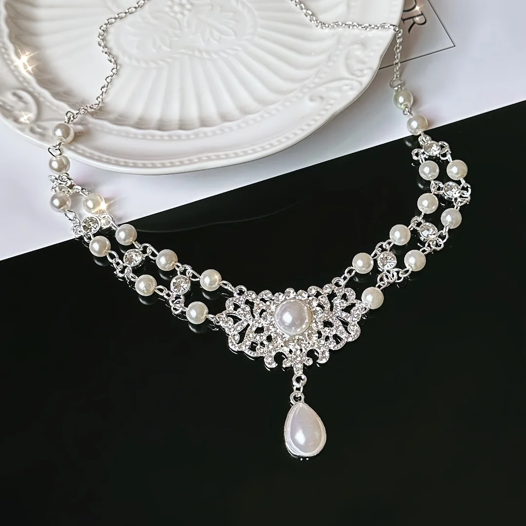 Ожерелья Draweye с жемчугом для женщин геометрические корейские модные элегантные