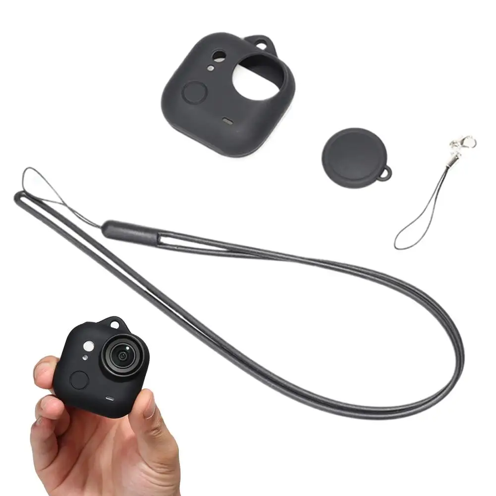 Фото Силиконовый защитный чехол для Insta 360 GO Ultra с крышкой для объектива и ремешком, защитный чехол, аксессуары для камеры V2D6 №1