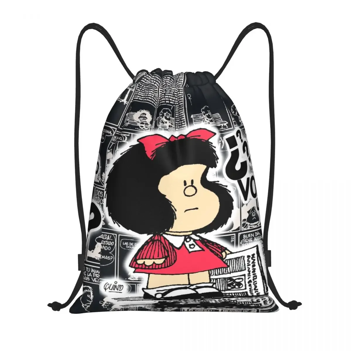 Винтажный комикс Quino рюкзак на шнурке для мужчин и женщин спортивный