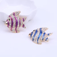 dripping oil striped fish rhinestone alloy brooch painting paint ten fish corsage brooch clothing accessories