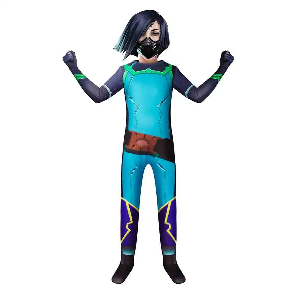 

Детский костюм для косплея VALORANT Viper, комбинезон, маска, наряды, костюм для Хэллоуина, карнавала