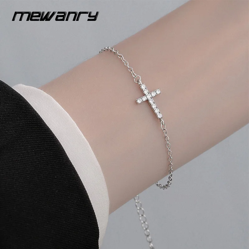 Браслет Mewanry геометрический со сверкающими фианитами для женщин и девушек новый