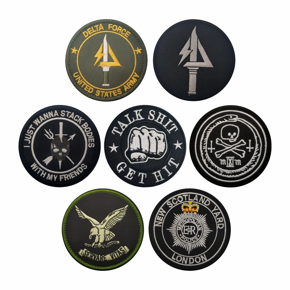 

Circle Embroideried Patch Armband Badge Applique Embellishment Sukll Eagle Military Tactical Embroidery Patches