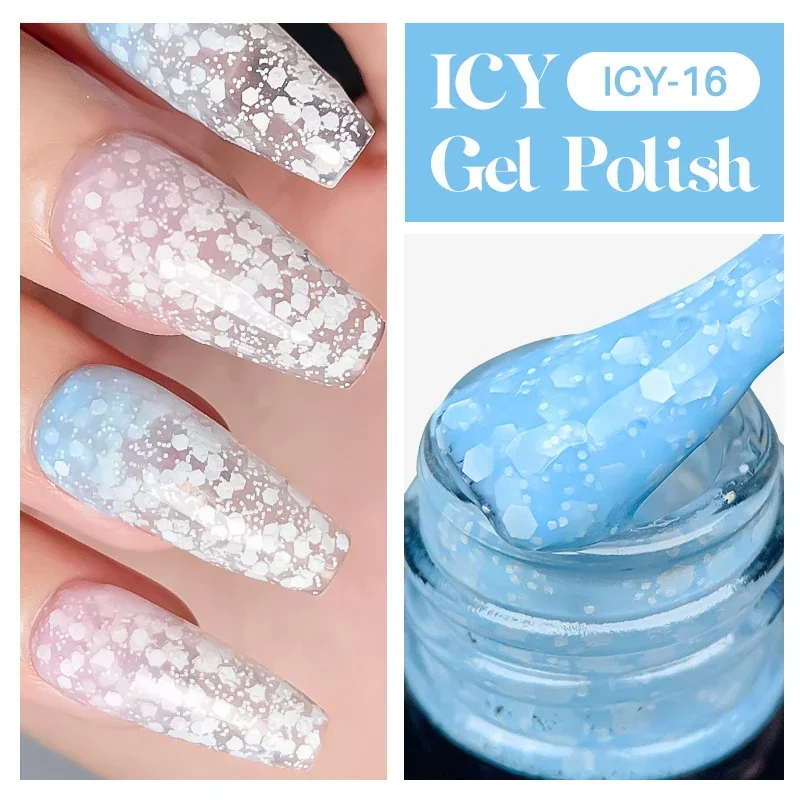 Новый рождественский гель-лак для ногтей со снежинками молочно-белый розовый