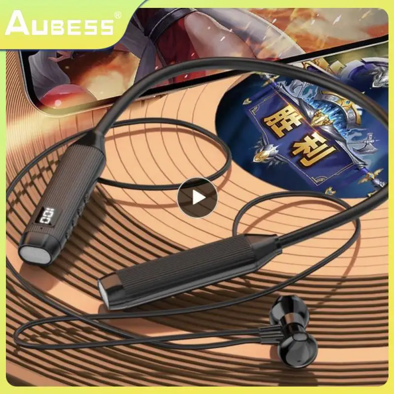 

Sports Game Earphones Stereo 600mah Neck-mounted Headphones Type-c Charging Digital Display Headset For Huawei