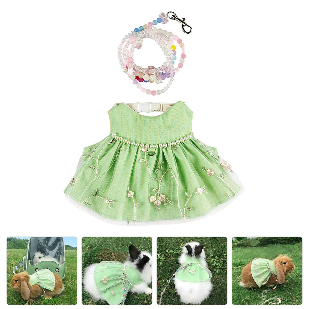 

Bunny Rabbit Dress Harness Pet Leash Small Clothes Vestandanimal Guineaoutdoor Hamster Skirt Animals Puppy Costume Maid