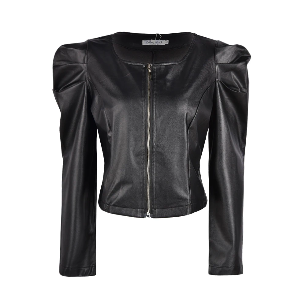 

Jacket Women Zipper Short Leather Jackets Coat Autumn Black Outwear Coat Elegant Slim Jacket jaqueta feminina woman jacket