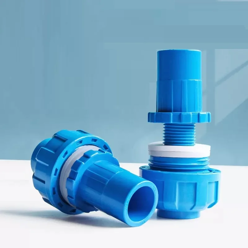 

1Pcs Blue I.D20-50mm PVC Pipe Connectors Socket Water Tank Aquarium Inlet Outlet Joint Drainage Tube Fitting Irrigation Pipe