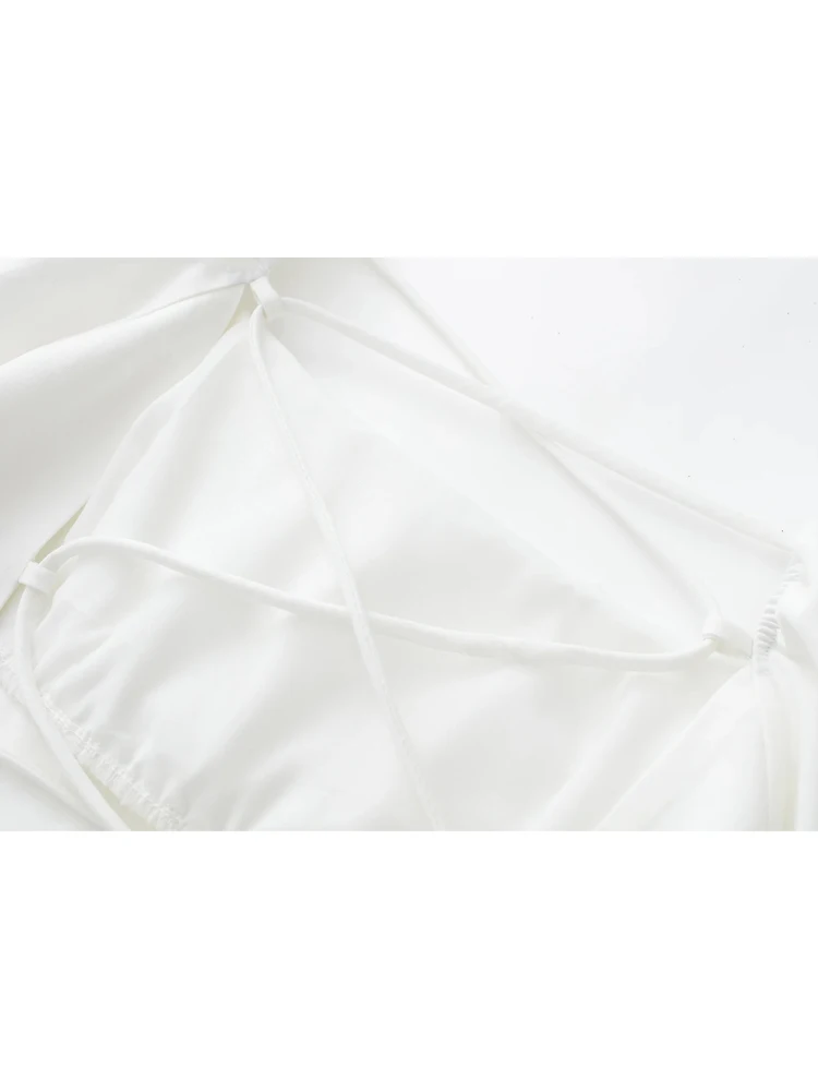 Кроп-топ женский летний плиссированный с открытыми плечами и открытой спиной |