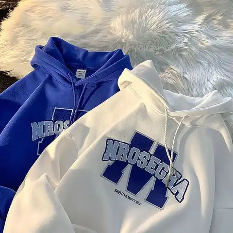 Women Sweatshirts Vintage Letter Print Sweatshirt Women High Street Loose Hoodies Casual Oversized Hoodie Clothes for Teens