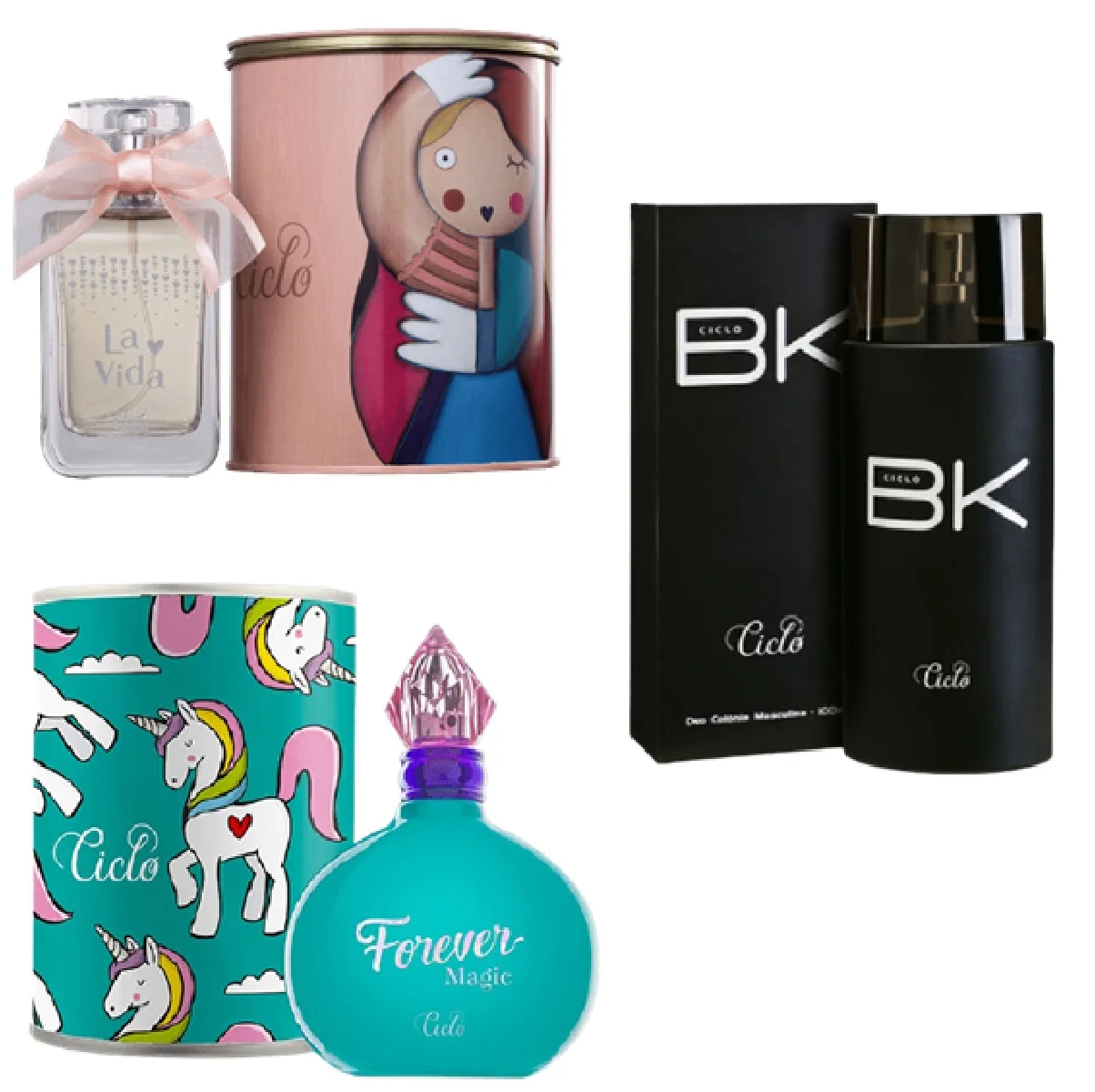 

Perfume Combo FOREVER Magic La Vida Bk 100ml Kit 3 Un