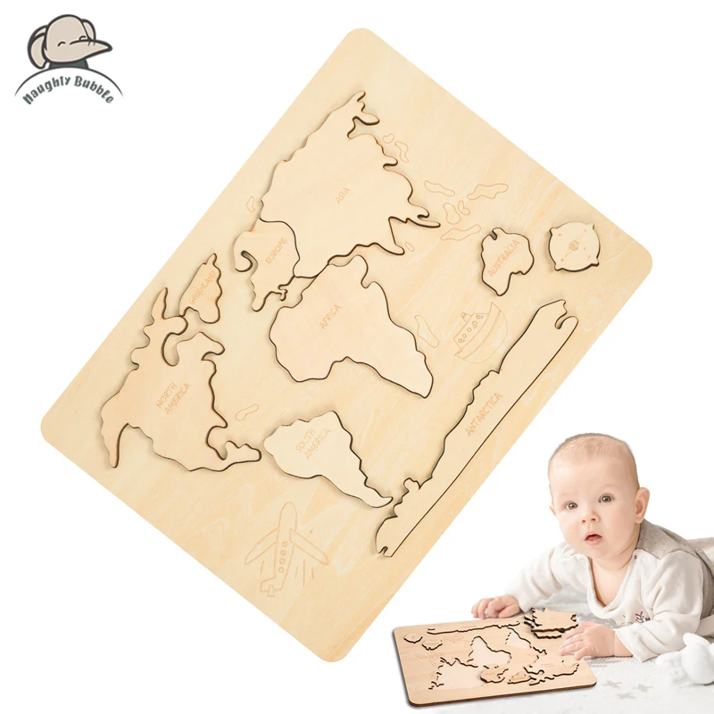الطفل خشبية خريطة العالم لعبة مونتيسوري شكل الإدراك لغز لعبة للأطفال المحيط الهادئ لوحة التعلم البلد موقع التعليم لعبة