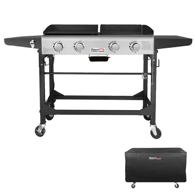 

GD401C Premium 4-Burner 48000- Folding Gas Grill and Griddle, With Cover Grill cover waterproof Funda barbacoa exterior Bbq gril