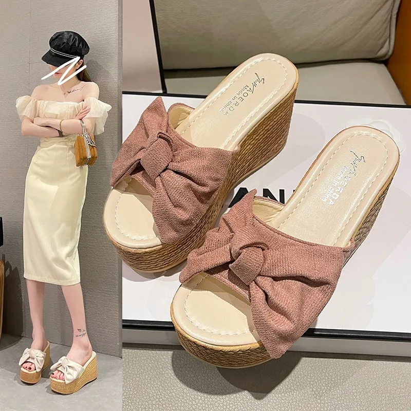 

Сланцы женские на платформе, пляжные шлепанцы, каблук, танкетка, сланцы