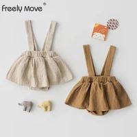 freely move newborn infant kids baby girls boys autumn causal bodysuits ruffles sleeveless solid warm jumpsuits outfit