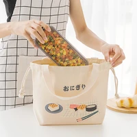 women outdoor camping hiking picnic food cooler pouch portable canvas lunch bag travel eating storage thermal package supplies
