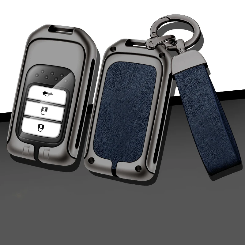 Кожаный металлический чехол для ключей автомобиля брелок Honda Civic Accord Venzel Odyssey Fit City