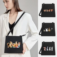 new fashion wild women shoulder messenger small square bags trendy cartoon series pattern designer commute handbag tote bags