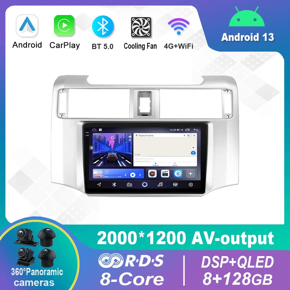 

Android 13.0 Car Radio Multimedia Video Player Navigation stereo For Toyota 4Runner 5 N280 2009-2020 GPS Carplay 4G WiFi