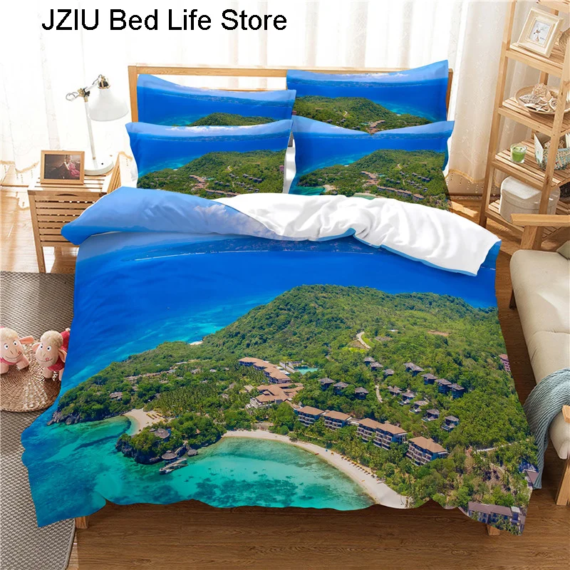 Мультяшное пляжное автомобильное постельное белье комплект с пододеяльником 3d