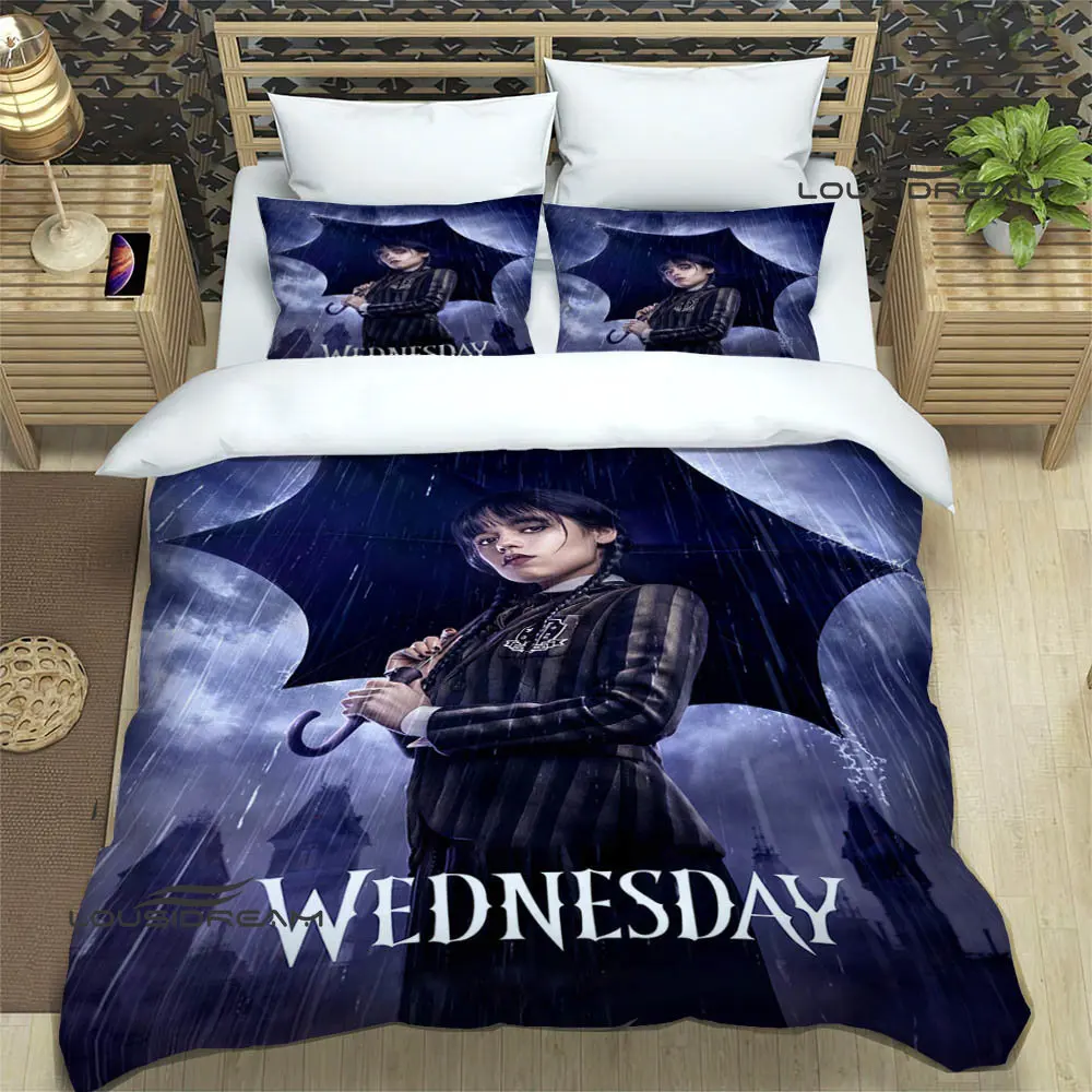 

Wednesday Addams Printed Bedding Sets exquisite bed supplies set duvet cover bed comforter set bedding set luxury birthday gift
