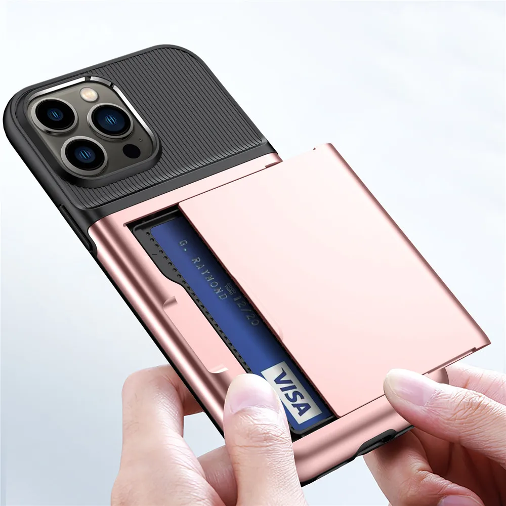 

iPhone 12 Pro Business Case For iPhone 12 Pro Max Funda Slide Armor Card Slots Cover For iPhone 12 12pro Max iPhone12 Coque