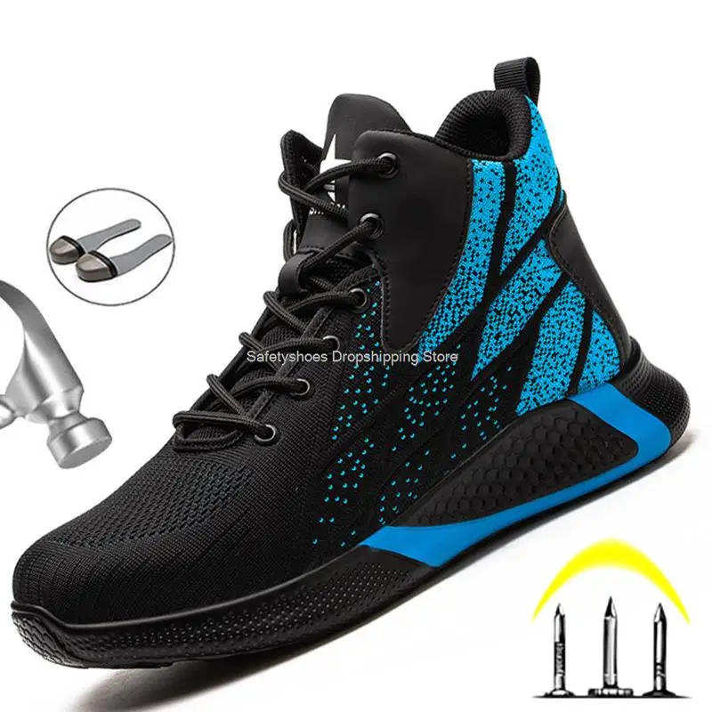 

Дышащие защитные рабочие ботинки, мужские защитные ботинки со стальным носком, высокие зимние рабочие ботинки, Мужская непробиваемая защитная обувь для женщин