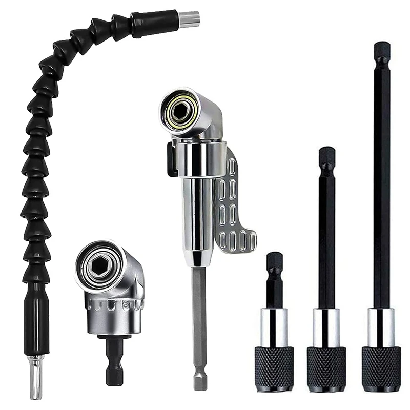 

6Pcs Angle Screwdriver Drill Attachments 105° Angle Screwdriver Attachment Adapter 1/4 Hex-Shank Drill Extension Holder