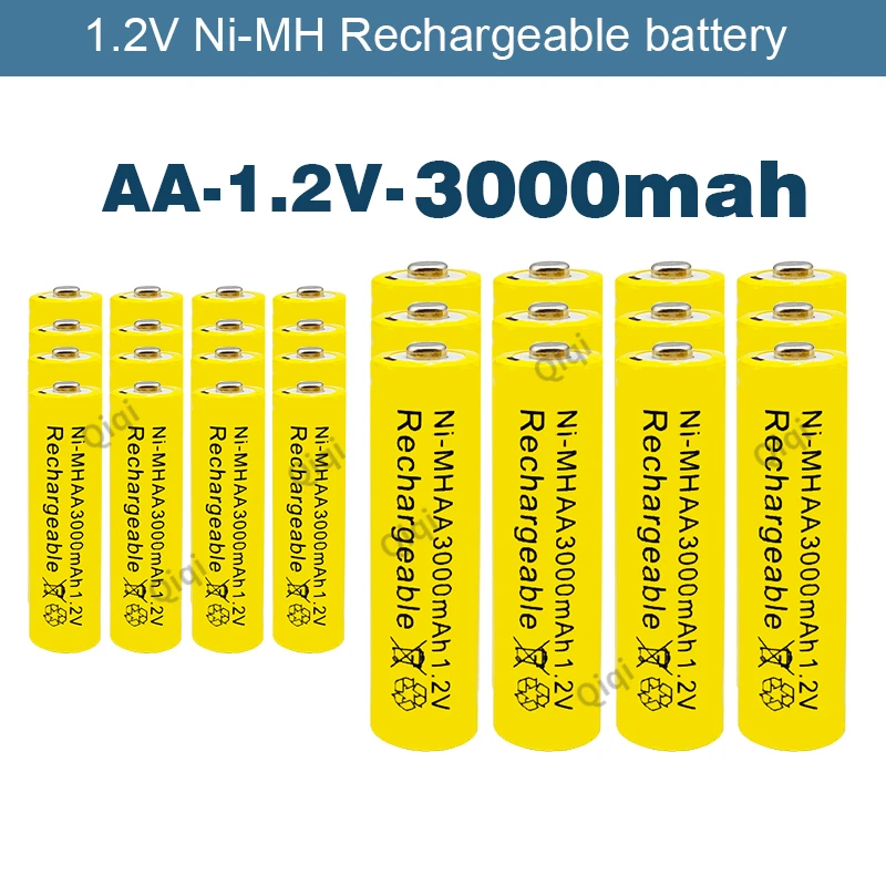 

100% Original 1.2V 3000mAh NI MH AA Pre-Charged Rechargeable Batteries NI-MH Rechargeable AA Battery for Toys Camera Microphone